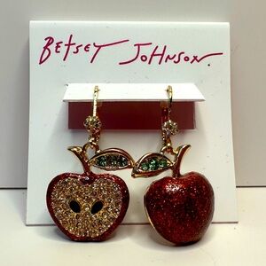 Betsey Johnson Apple Earrings NWT